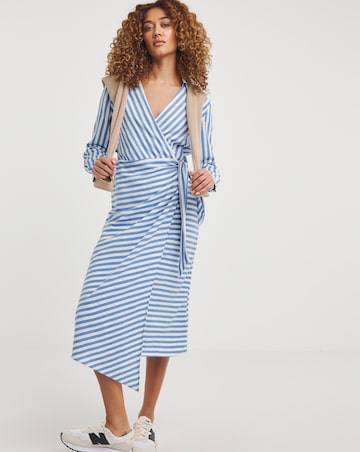 Stripe Tie Wrap Dress