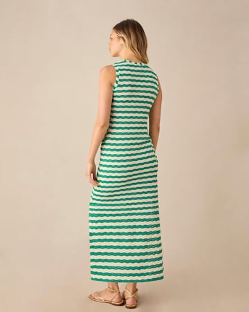 Ro&Zo Green Stripe Column Knit Dress