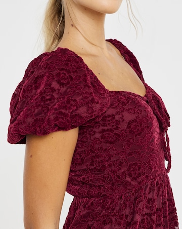 Lovedrobe Puff Sleeve Devore Midaxi