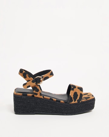 Daria Square Toe Espadrille Flatform Sandals Wide Fit