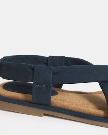 Violeta Tubular Leather Flat Sandals - Wide Fit (E)