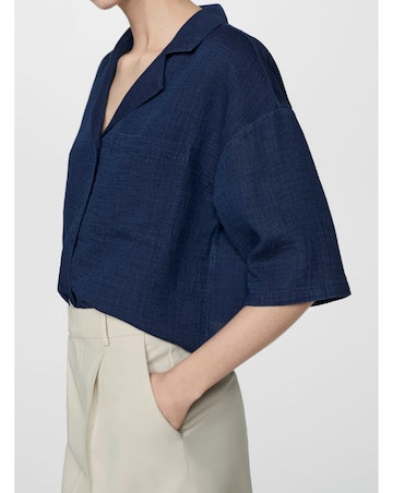 Mango Bambie Short Sleeve Cotton Shirt