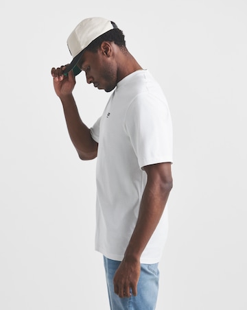 Union Embroid T-Shirt Long Length-White