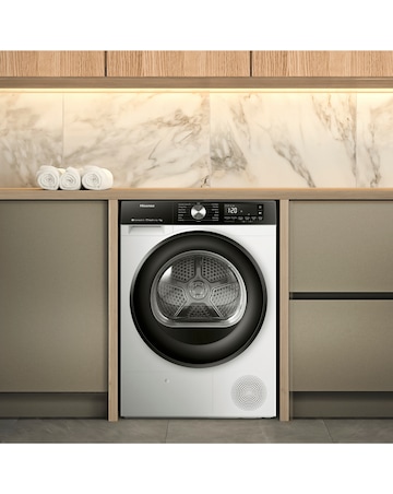 Hisense 3S Series DH3S902BW3 WiFi-enabled 9kg Heat Pump Tumble Dryer - White