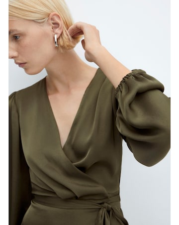 Mango Ruffle Wrap Dress