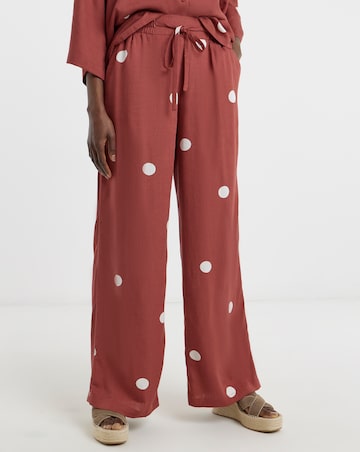Linen Mix Wide Leg Trousers