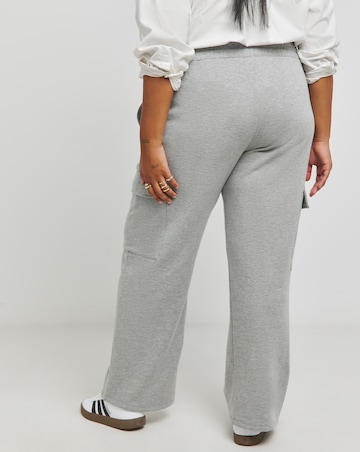 Grey Marl Wide Leg Cargo Joggers