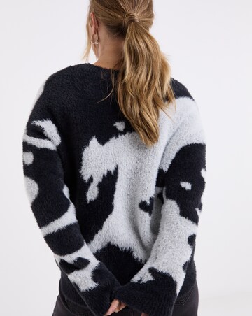 Cow Print Crew Neck Jumper