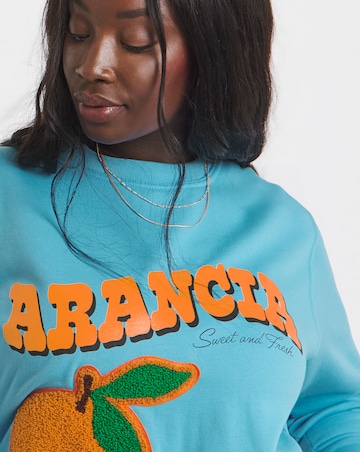 Blue Arancia Boucle Sweatshirt