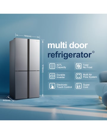 Fridgemaster MQ79394ES American Fridge Freezer E Rated 182 CM