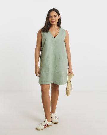Simply Be Cotton Shift Dress With Patch Pockets