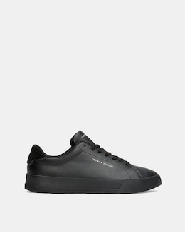Tommy Hilfiger Court Leather Trainer - Black