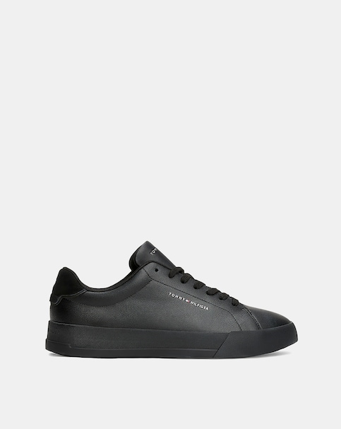 Tommy Hilfiger Court Leather Trainer - Black