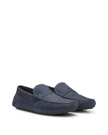 Boss Noel Suede Driving Moccasin - Navy