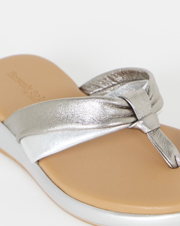 Valencia Leather Toe Post Low Wedge Sandals - Extra Wide Fit (EEE)