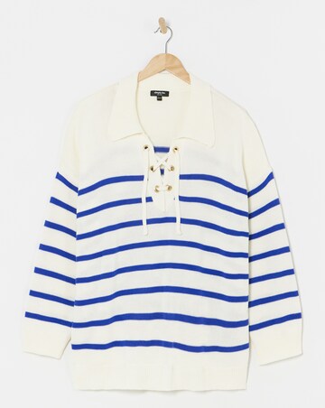 Nautical Stripe Tie Neck Jumper