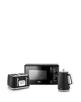 Tower Kettle, 2 Slice Toaster &amp; Microwave Bundle - Black