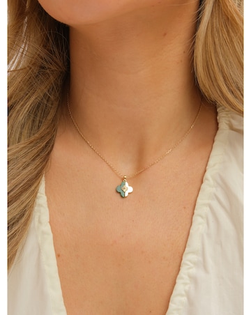 Inicio Gold Plated and Malachite Clover Set - Gift Box