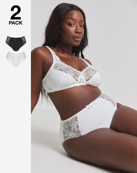 Black/White 2 Pack Ella Lace Briefs