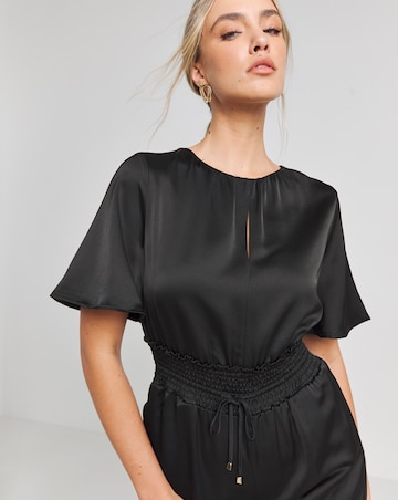 Joanna Hope Black Satin Jumpsuit