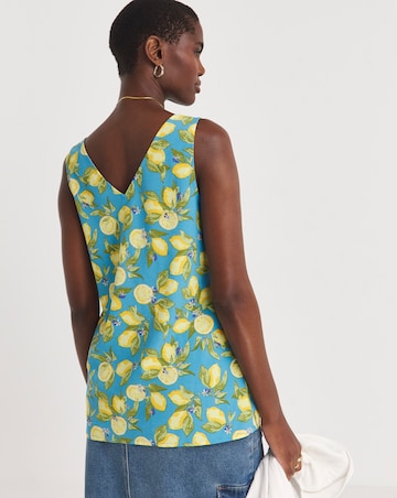 Printed V Neck Woven Vest