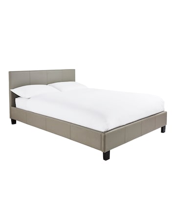 Hayden Faux Leather Bed Frame with 3 Layer Memory Foam Hybrid Mattress