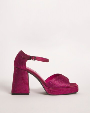 Khloe Diamante Platform Heeled Sandals - Wide Fit (E)
