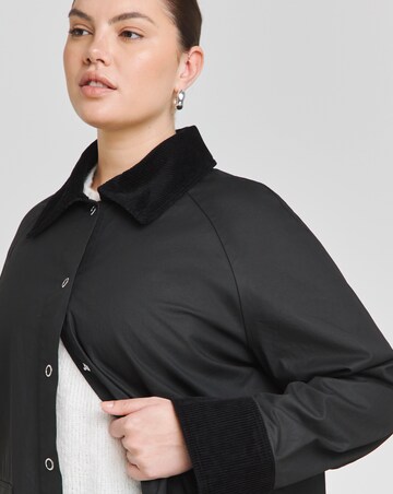 Black Cord Collar Waxed Jacket