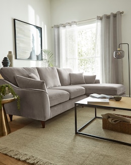 Hepburn Velvet Right Hand Corner Chaise Sofa