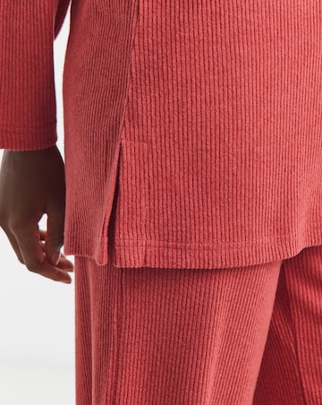 Soft Touch Ribbed V-Neck Longline Top