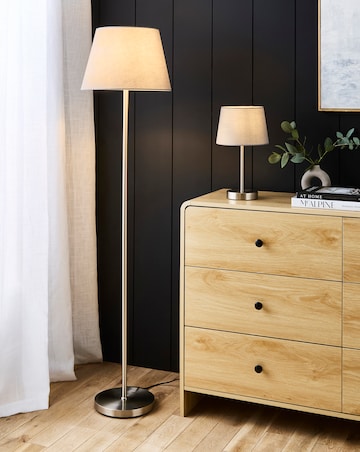 Owen Grey and Chrome Floor Lamp