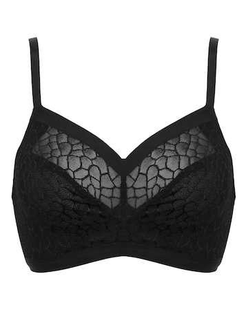 Pour Moi Geo Sculpt Fuller Bust Non Wire Bralette Black