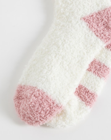 Pretty Secrets (2 Pair Pack) Cosy Socks Pink Stripe