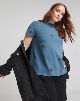 Embroidered Butterfly Tee