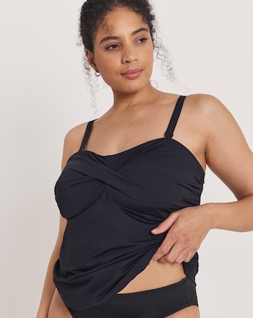 MAGISCULPT Medium Control Twist Front Bandeau Blouson Tankini Top