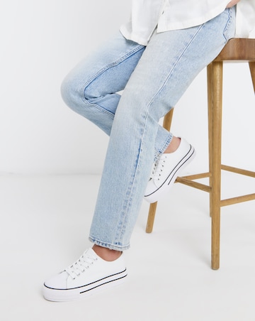 Angel Low Cut Canvas Trainers - Wide Fit (E)