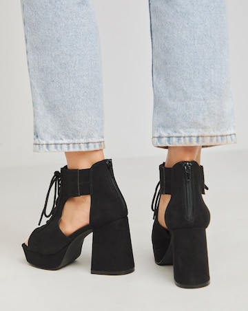 Avar Strappy Heeled Shoe Boots - Extra Wide Fit (EEE)