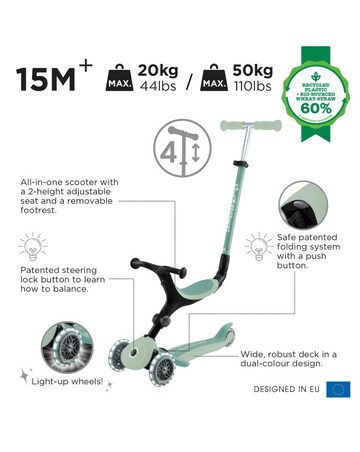 Globber Go Up Active Eco Ride On/Scooter - Pistachio