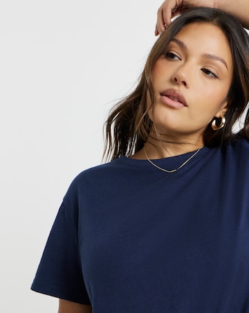 Navy Slub Slim Fit Crew Neck T-Shirt