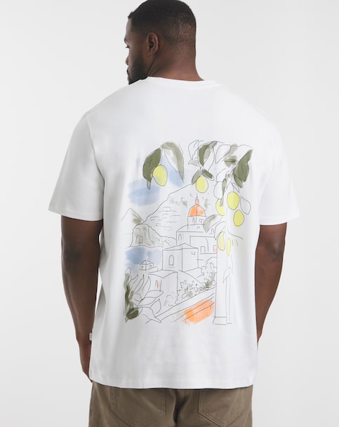 Jack & Jones Premium Amalfi Back Graphic T-Shirt - White