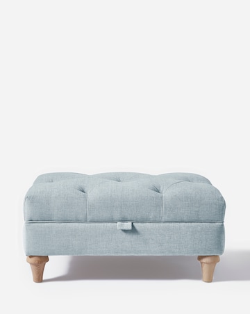 Julipa Colston Chenille Buttoned Storage Footstool