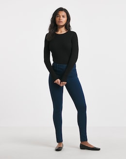 Simply Be Womens Stretch Skinny Pull On Jeggings - Dark Blue