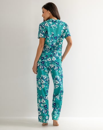 Pour Moi Cotton Satin Short Sleeve And Trousers Revere Collar PJ Set