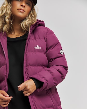 Snowdonia Pink Showerproof Long Padded Jacket