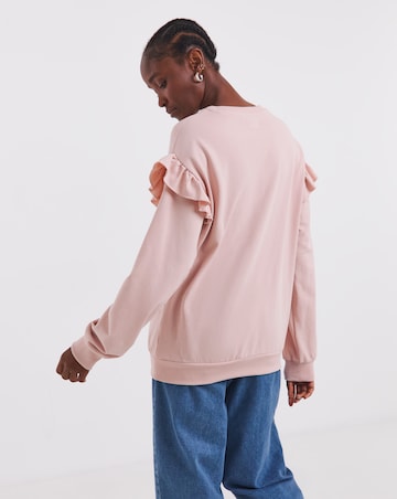 Simply Be Powder Pink Frill Detail Sweatshirt