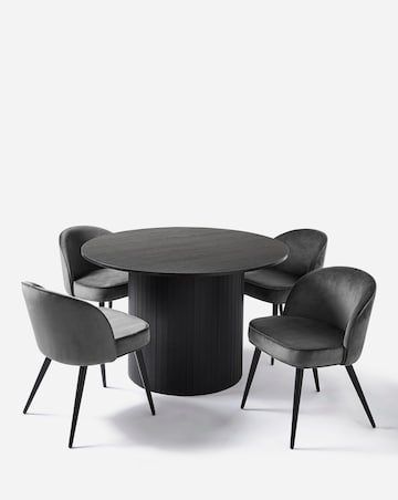 Addison Dining Table with 4 Emilie Velvet Chairs