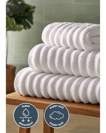 Silentnight Ribbed Cotton Towels Packs of 2
