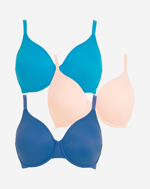 Pretty Secrets (3 Pack) New Claire Micro Moulded Full Cup Wired Bras (B-E)