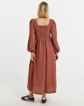 Textured Jersey Shirred Dress