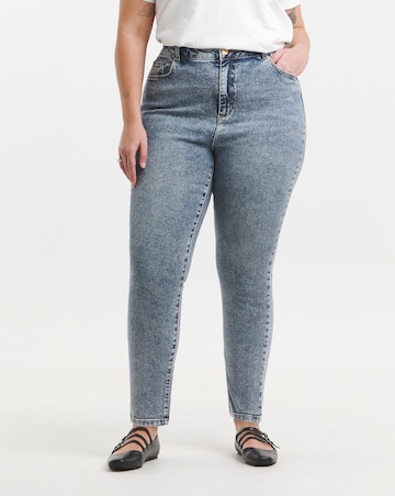 Mid Blue Slim Mom Jeans